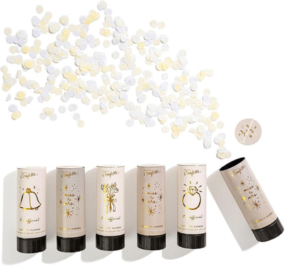 Cue the Confetti Birthday Box (6 Confetti Poppers) – Biodegradable Confetti Poppers for Birthday Parties & Gifts – Eco-Friendly & Spring Loaded for Noise Free Fun.