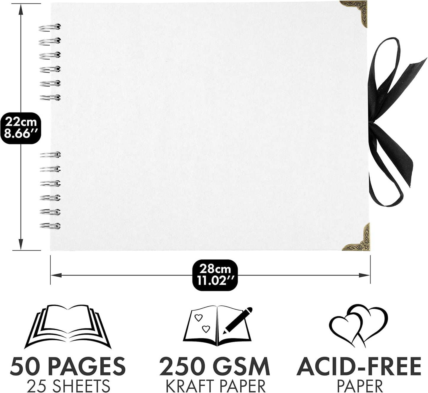 Bstorify Scrapbook Album 60 Pages (8 x 8 Inch) Brown Thick 200gsm Kraft Paper, Photo Album Scrapbook, Memory Book - Ideal for Your Scrapbooking Albums Art & Craft Projects