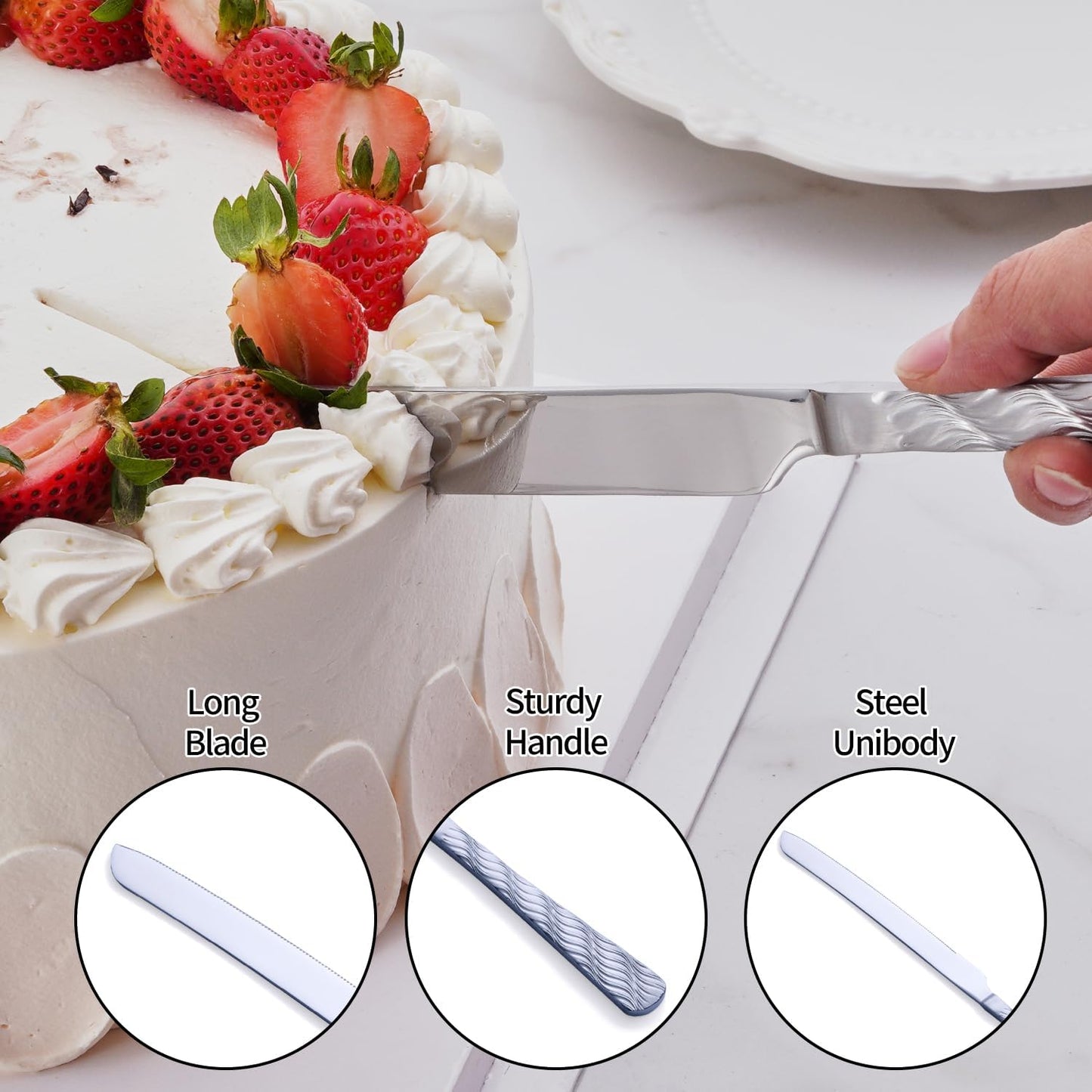 Rainbow Cake Cutting Set, Stainless Steel Cake Knife and Server, Cake Pie Cutter Set for Wedding, Birthday, Party