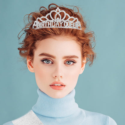 CAVETEE Gold Birthday Crowns and Sash - Queen Tiara for Party Decorations