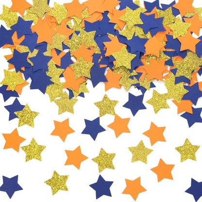 MOWO Glitter Five Stars Confetti Wedding Party Decor and Table Decor, 1.2’’ in Diameter (Glitter Gold,200pc)