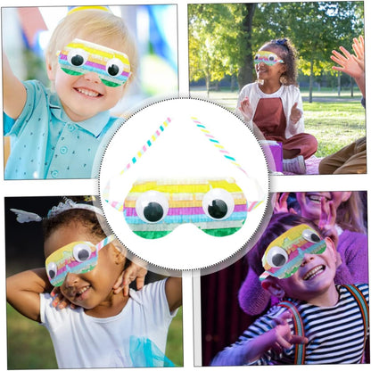 Totority 2pcs Pinata Eye Masks for Boys and Girls Birthday Party Fun Decorative Cosplay Masks Party Props for Celebrations and Gatherings