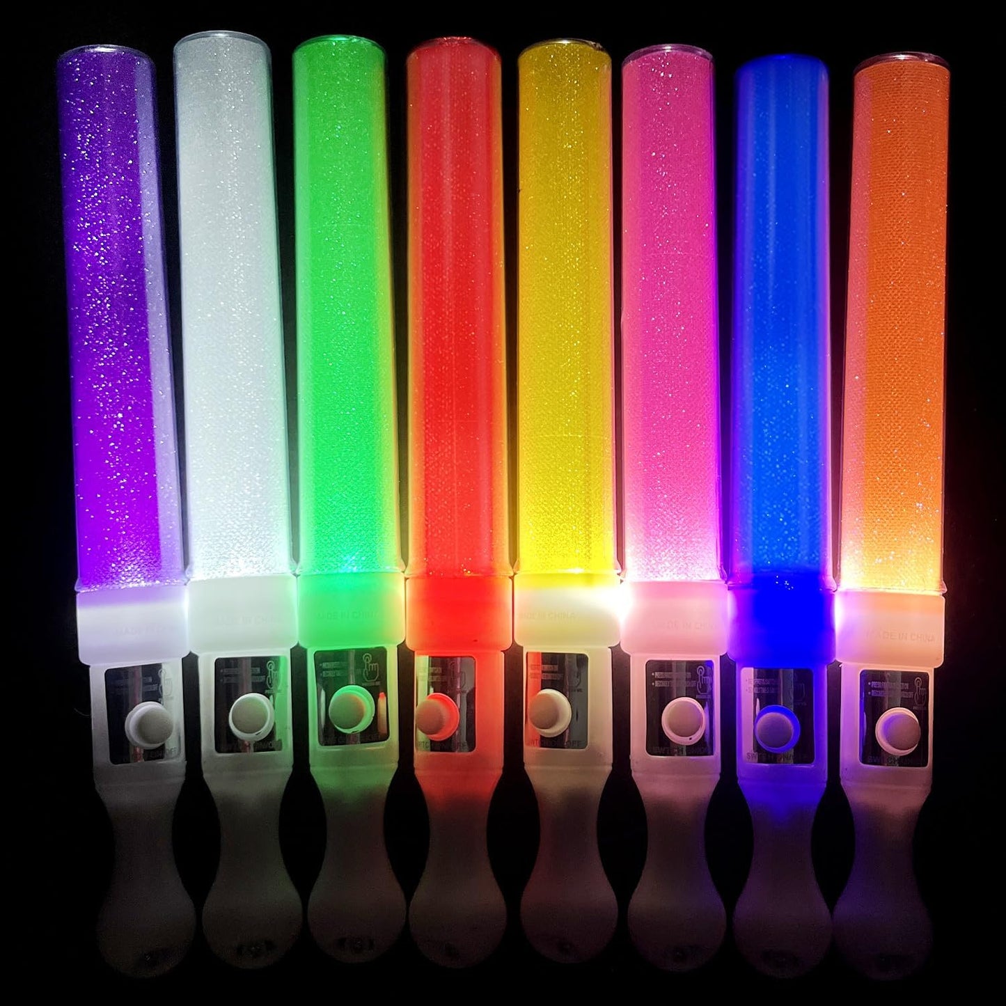M.best 24Pcs Glow Sticks Party Packs, Glow in The Dark Party Supplies, LED Light Up Wands Sticks Party Favors for Wedding, Raves, Concert, Camping, New Year, Carnival, Halloween