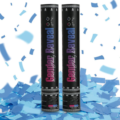 Gender Reveal Pink Confetti Cannon, DOUKEE Baby Shower Pink only Biodegradable Confetti Poppers for Girl Baby Reveal Party - 2 Set