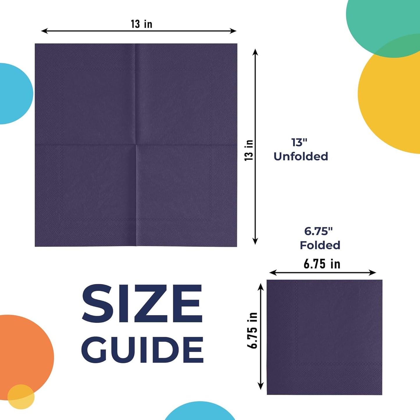 Party Solids Purple Paper Napkins Disposable Everyday 50 Pcs 2 Ply Purple Dinner Napkins Paper Everyday For Parties & Party Supplies