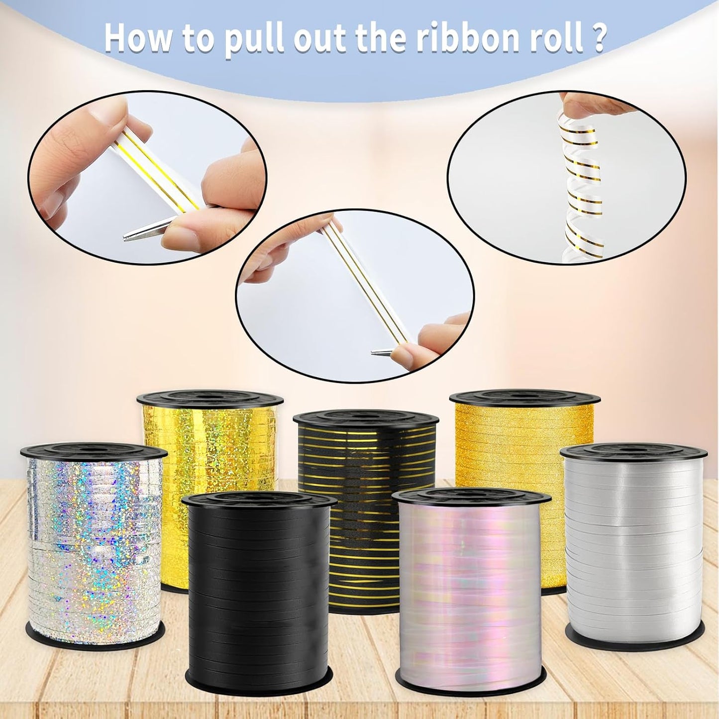 White Curling Ribbon, 500 Yard White Ribbon, Curling Ribbon, 1/5" Ribbon Curling for Present Wrapping, Balloon Ribbon, Birthday, Party, Festival, Florist Flowers Decoratio, Art Craft