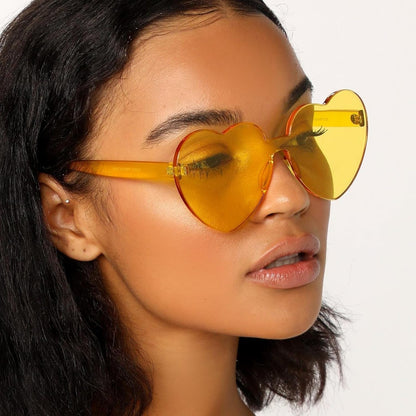 9 Pack Heart Shaped Sunglasses Rimless Heart Glasses for Bachelorette Party Birthday Decorations Party Favors