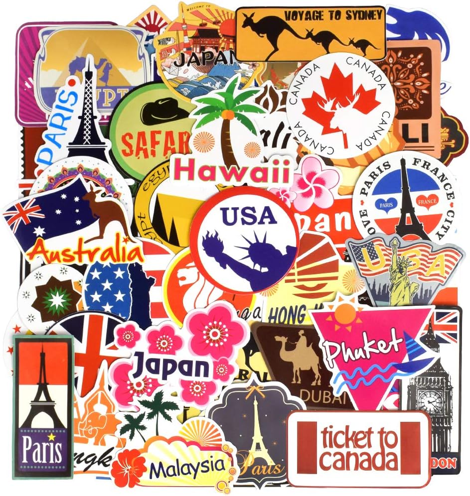 QTL Neon Stickers for Teens & Students Prizes, Waterproof Vinyl Party Favor Stickers, School Rewards, Water Bottle and Laptop, 50PCS - Colors B