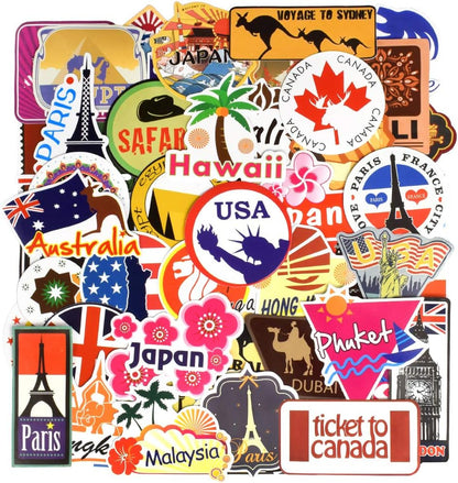 QTL Neon Stickers for Teens & Students Prizes, Waterproof Vinyl Party Favor Stickers, School Rewards, Water Bottle and Laptop, 50PCS - Colors B