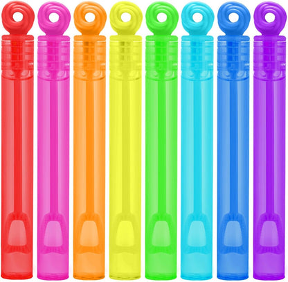 Goodie Bags Stuffers for Kids Party, 32 Pack Mini Neon Bubble Wands for Party Favors Supplies in Gift Box, Classroom School Reward, and Pinata Filler Toys, Birthday Decorations, Small Halloween Treats