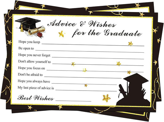 Graduation Advice Cards - 50-Pack Graduate Party Supplies 2026 Advice for the Graduate Decorations Party Favors Table Games Personalized Graduations Cards