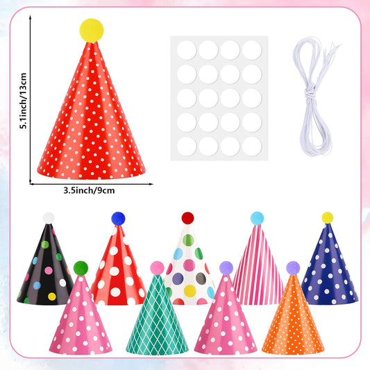10 PCS Mini Birthday Hats Small Party Hats for Stuffed Animals Lovely Birthday Party Cone Hats for Stuffed Animals Pets Baby, Accessories