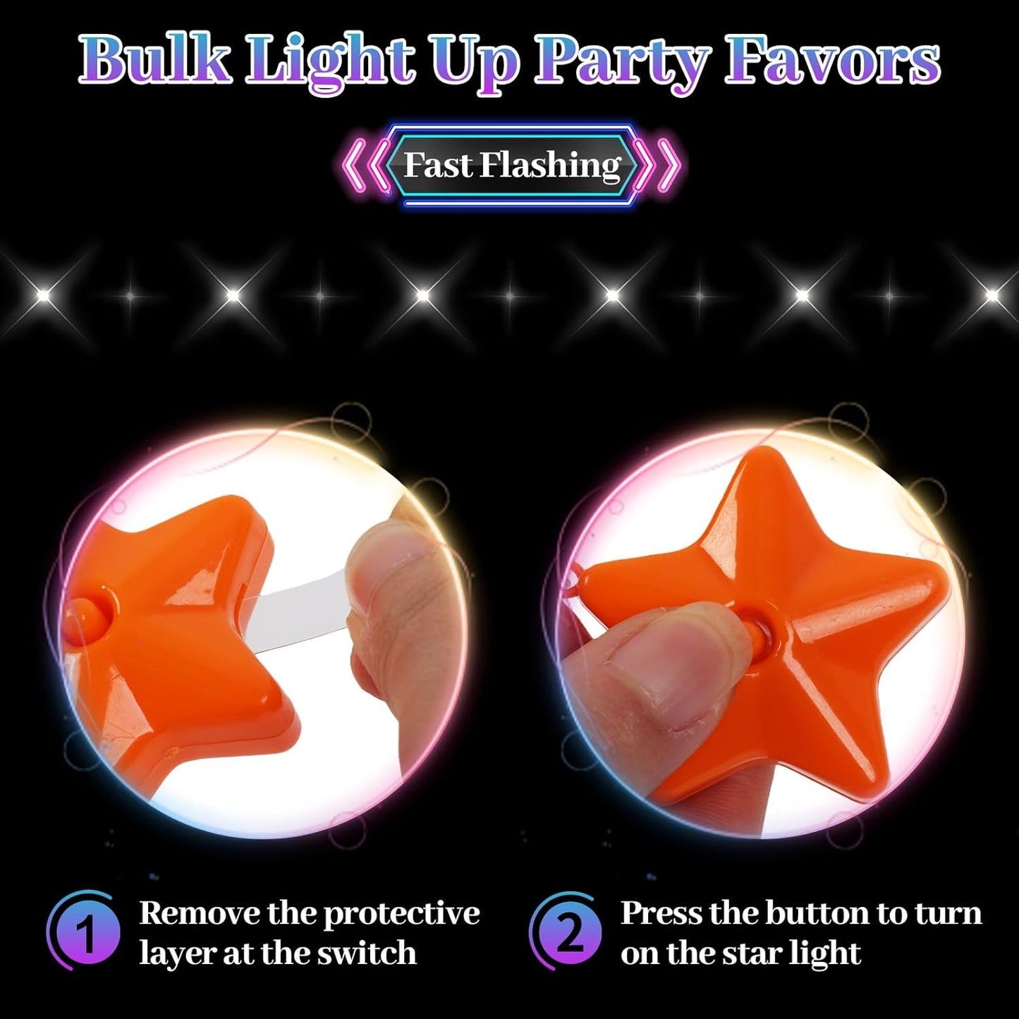 8 Pcs Light Up Necklaces Flashing Star Bead Necklaces Glow In The Dark Party Supplies for Weddings Birthday Valentines Mardi Gras July 4th Halloween Christmas