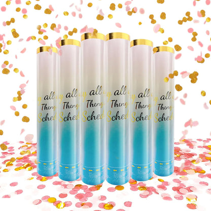 6 Pack Rose Gold Confetti Poppers, 12 Inch Confetti Cannon Party Poppers Shooters for Gender Reveal, Birthday, Wedding, Graduation, Anniversary, Parties, Christmas, New Year's Eve