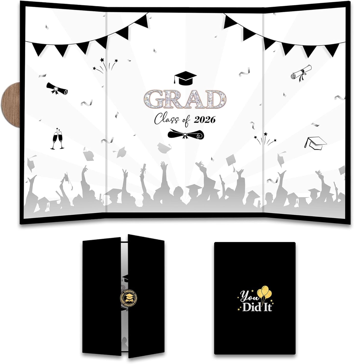 Class of 2026 Graduation Guest Book - 18''x 12'' Minimalist Graduation Signature Book - High School College Guest Book Alternative Signature Board Card - Grad Party Decor & Supplies-A05