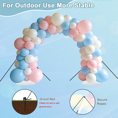 AXHJ Balloon Arch Kit, 7.4FT High&10FT Wide Adjustable Glass Fiber Balloon Arch Stand Frame with Bases and Water Bag DIY Party Wedding Birthday Baby Shower Decorations, Black