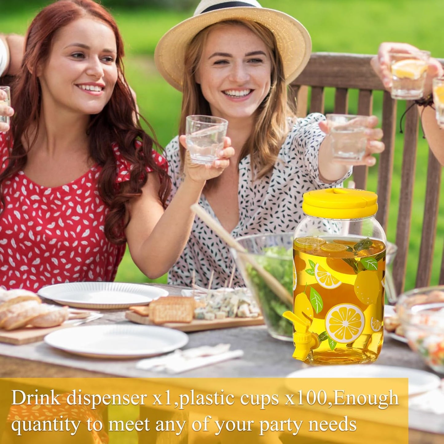Havawish 2 Pcs 1 Gallon Plastic Beverage Dispenser with Spigot Clear Summer Kitchen Fridge Drink Dispenser for Parties Lemonade Juice Tea Beer Cold Water (Red,Cylinder)