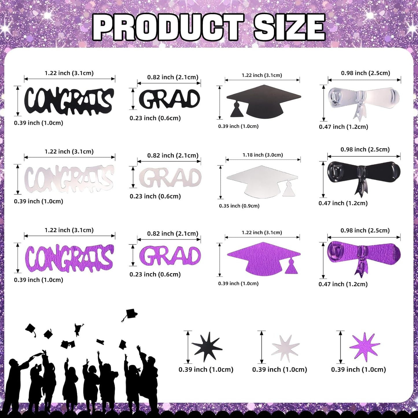 Silver and Blue Graduation Confetti 2026, 1000 Pcs Class of 2026 Table Centerpiece Grad Confetti for 2026 Graduation Party Decorations Supplies