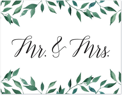 Andaz Press Wedding Party Signs, Natural Greenery Green Leaves, 8.5x11-inch, Bridal Shower Scavenger Hunt, 1-Pack - Colors B