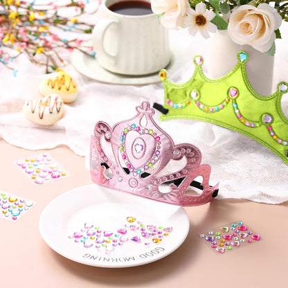 Yaomiao 44 Pcs Birthday Foam Crowns for Kids Princess Tiaras King Hat Bulk Diamond Sticker Kits for Crown Party Supplies