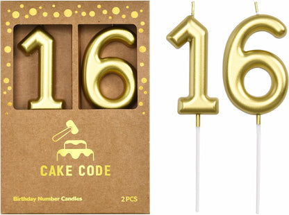 2.76 Inch Classical Gold 5 Number Birthday Candles, Gold Number Candles, Cake Number Candles, Party Celebration
