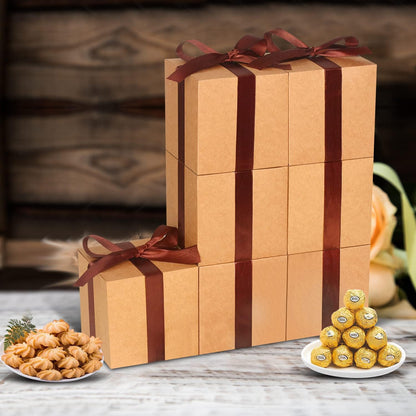 100 Pack Small Gift Boxes, 2x2x2 Inches Favor Boxes Gold Paper Gift Boxes with Lids for Presents, Crafting, Cupcake Boxes, Gifts, Candy Boxes for Wedding Party Bridal Shower Baby Shower Favors