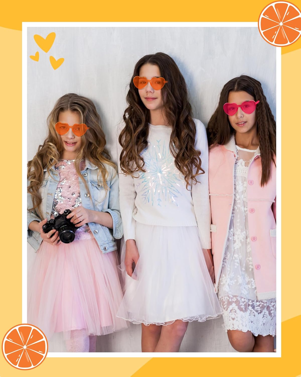 Frienda 8 Pairs Heart Shaped Sunglasses for Women Rimless Heart Glasses Candy Color Sunglasses for Party Favor