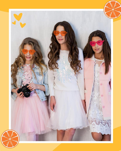 Frienda 8 Pairs Heart Shaped Sunglasses for Women Rimless Heart Glasses Candy Color Sunglasses for Party Favor