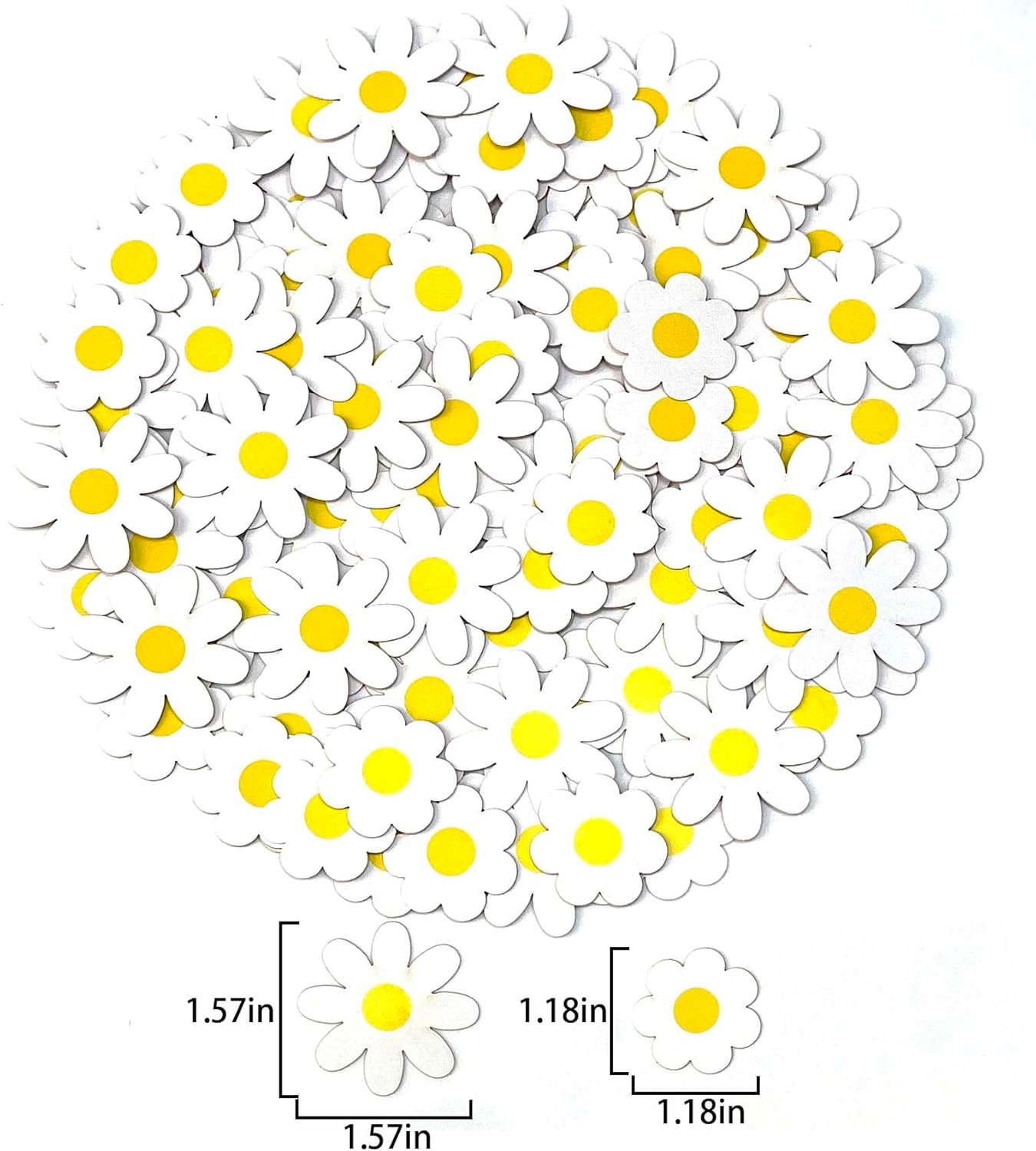 Daisy Confetti Flower Daisy Shape Table Scatters Confetti for Daisy Decorations Wedding Birthday Party Supplies Decorations Flower Party Sets