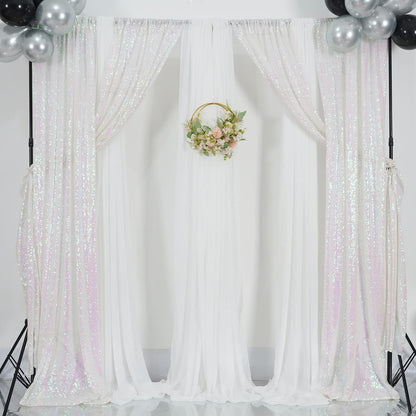 Poise3EHome Black Sequin Backdrop Curtains, 2 Panels 2FTx8FT Glitter Photo Booth Backdrop for Halloween Birthday Bachelorette Wednesday Twilight Party Decorations