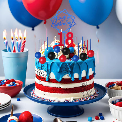 Yerliker 34 Pcs Happy Birthday Cake Toppers Decorations Birthday Candles DIY Cake Decor for Men Women Wedding Anniversary(Gold)