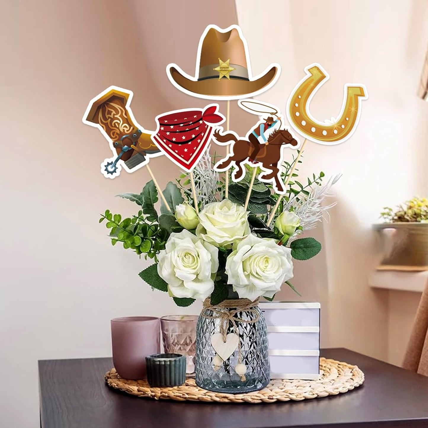 Beautiful Butterfly Centerpiece Sticks - Floral Baby Shower or Birthday Table Toppers - Butterfly Themed Gender Reveal Bridal Shower Party Decoration- Set of 15