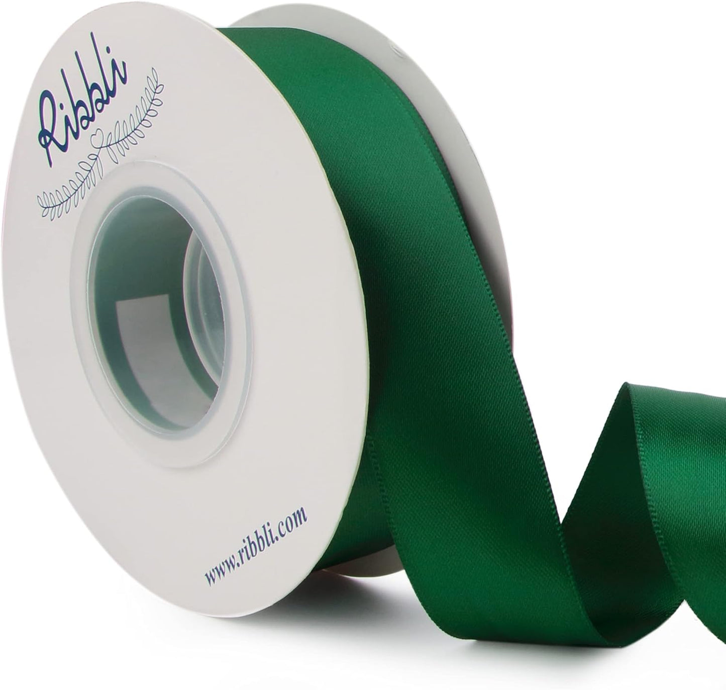 Ribbli Double Faced White Satin Ribbon,3/8” x Continuous 25 Yards,Fabric Ribbon use for Bows Bouquet,Gift Wrapping,Floral Arrangement