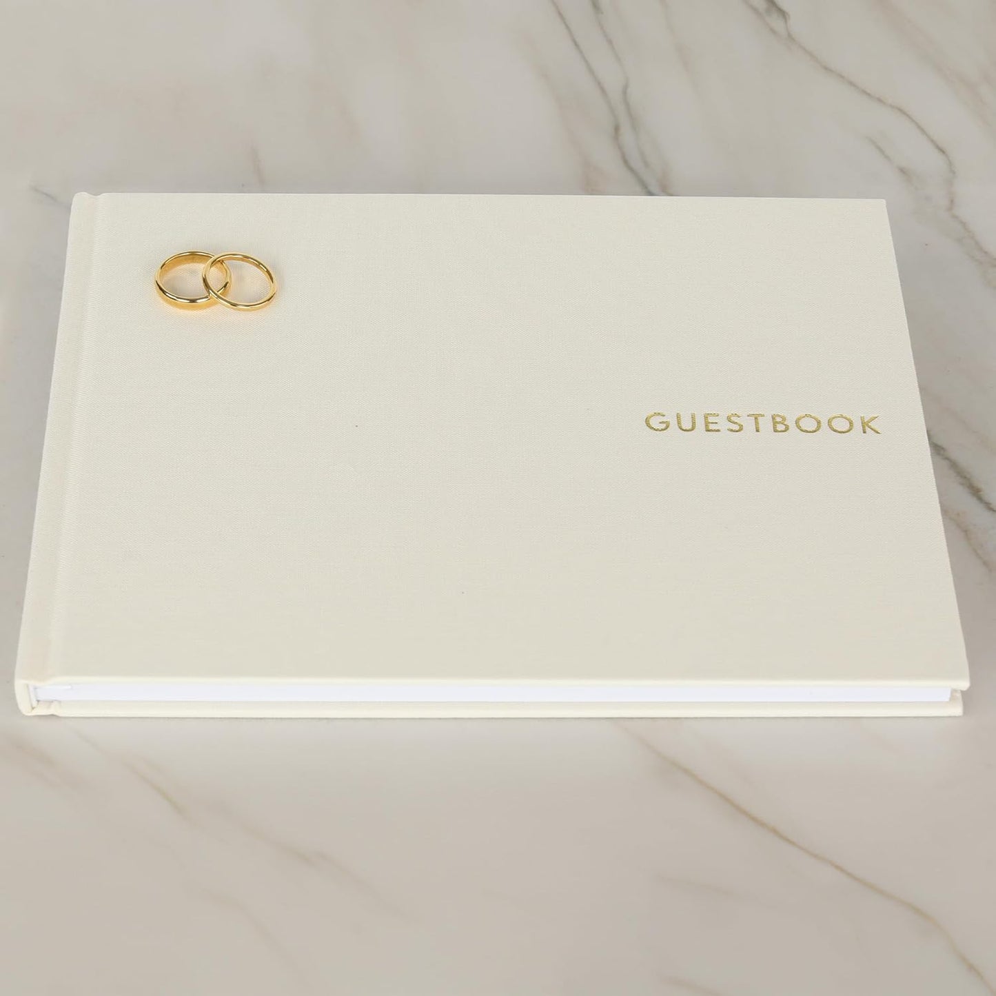 ZICOTO Beautiful Linen Wedding Guest Book for Your Wedding Reception - Simply Elegant Guestbook to Sign in and Add Polaroid Photos - The Perfect Baby Shower Guest Book and Addition to Your Big Day