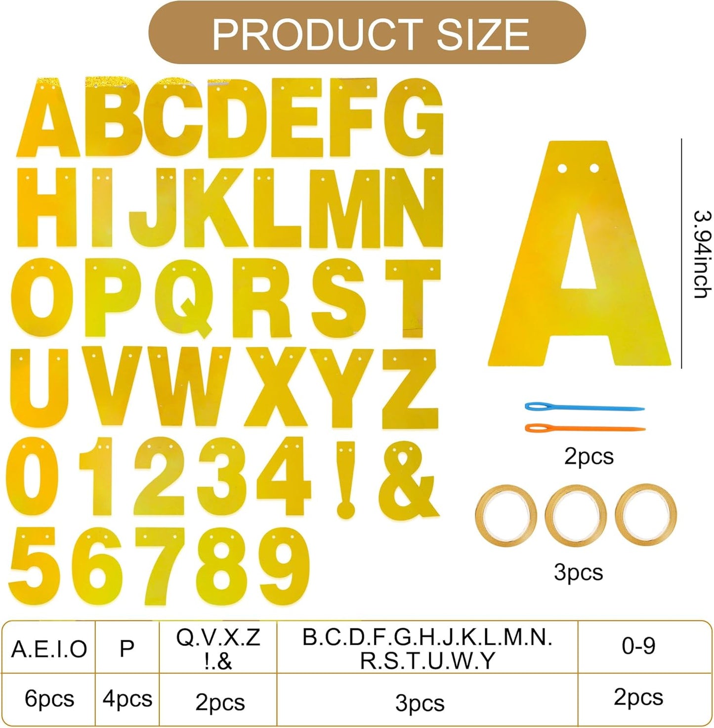BEISHIDA 116 PCS A-Z DIY Letter Banner Kit Make Your Own Banner Including 111 Letters and Numbers 3 Rope and 2 Threading Device,Customized for Birthday Graduation Wedding Decor Black