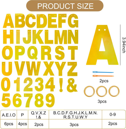 BEISHIDA 116 PCS A-Z DIY Letter Banner Kit Make Your Own Banner Including 111 Letters and Numbers 3 Rope and 2 Threading Device,Customized for Birthday Graduation Wedding Decor Black