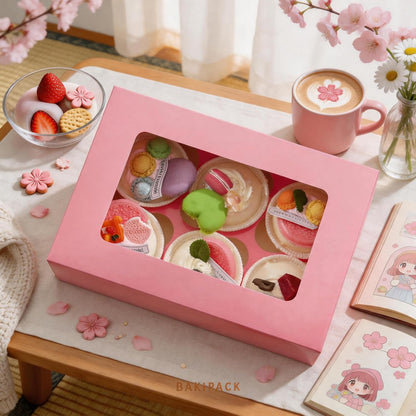 25 Pink Cupcake Boxes, Cupcake Boxes 6 Count with Window and Inserts, Mother's Day Cupcake Holders for Cupcakes, Muffins, Cookies
