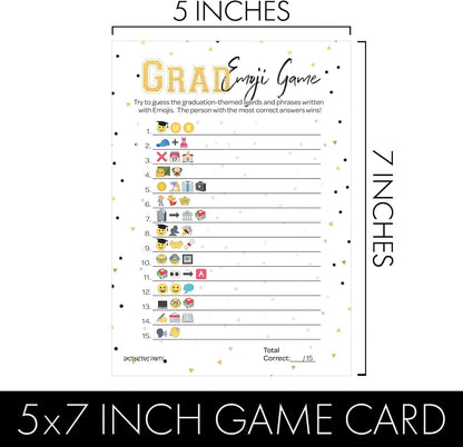 DISTINCTIVS Graduation Party Games, 4 Graduation Games for Parties Class of 2026 - This or that, Emoji, Picture Zoom, Word Search - 25 Guests