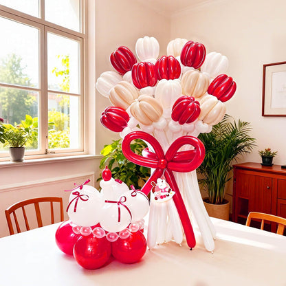 260 Clear Long Balloons for Animals, Thickening Skinny Latex Twisting for Arch Modeling Magic Clown Birthday Wedding Party Decorations 100pcs