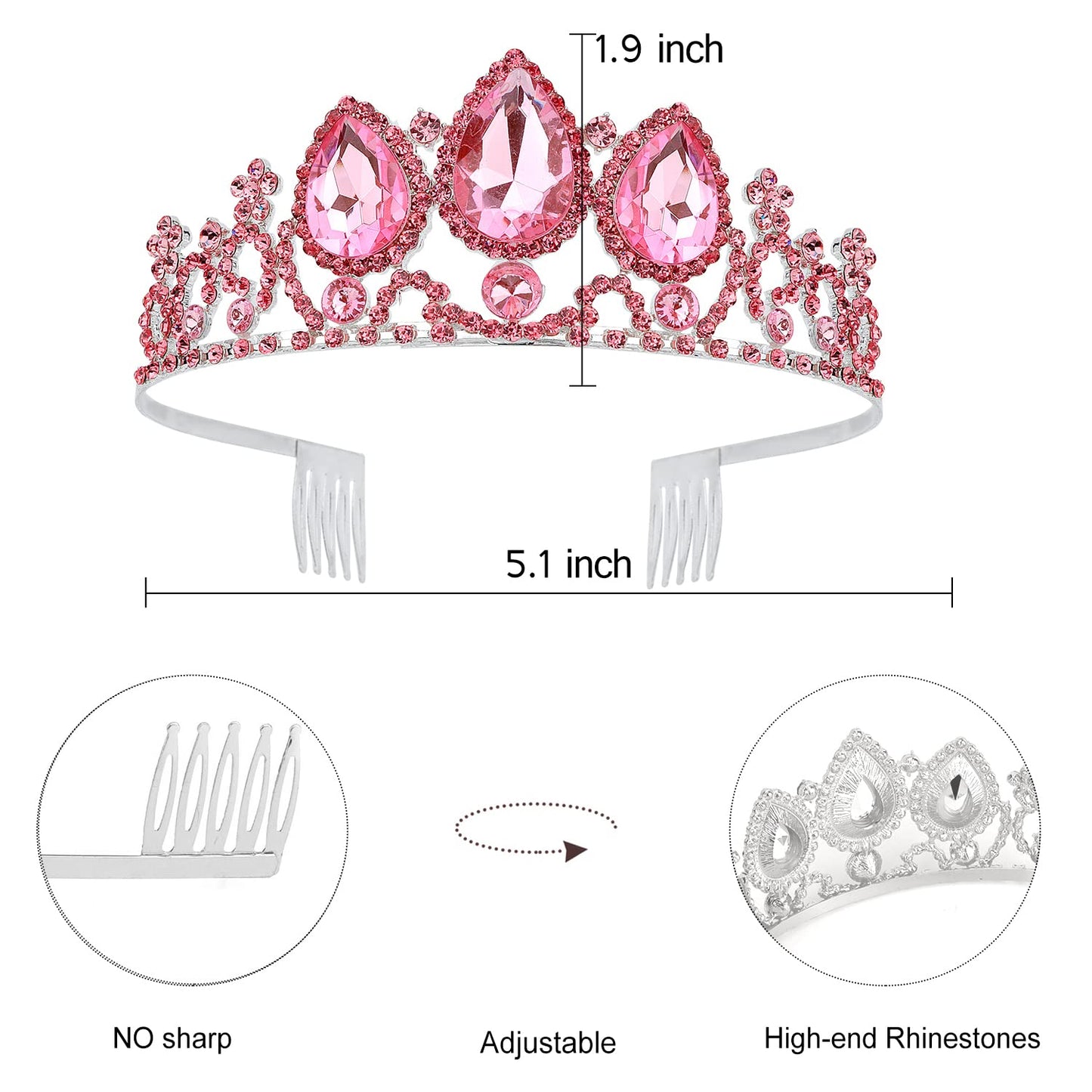Velscrun Girls Rapunzel Crown, Princess Tiara Headband, Multicolored Crowns for Birthday Party and Halloween Cosplay