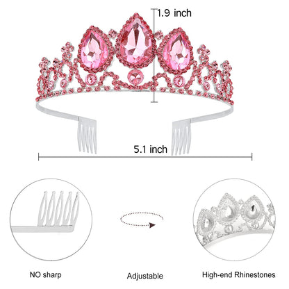 Velscrun Girls Rapunzel Crown, Princess Tiara Headband, Multicolored Crowns for Birthday Party and Halloween Cosplay