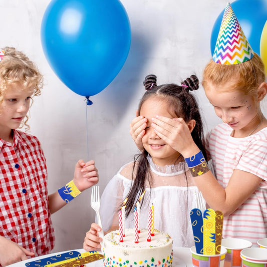Cartoon Animation Slap Wristband, 24 Pack - Birthday Party Supplies, Cartoon Theme Bracelets Goodie Bag Fillers for Birthday & Theme Parties