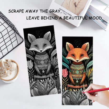 Scratch Art Bookmarks Kit, 24 Sheet Paper with Scratching Tools for DIY Party Favors, Christmas Stocking Stuffers