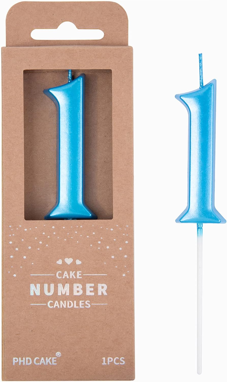 PHD CAKE 2.76 Inch Elegant Gold 1 Number Birthday Candles, Gold Number Candles, Cake Number Candles, Party Celebration