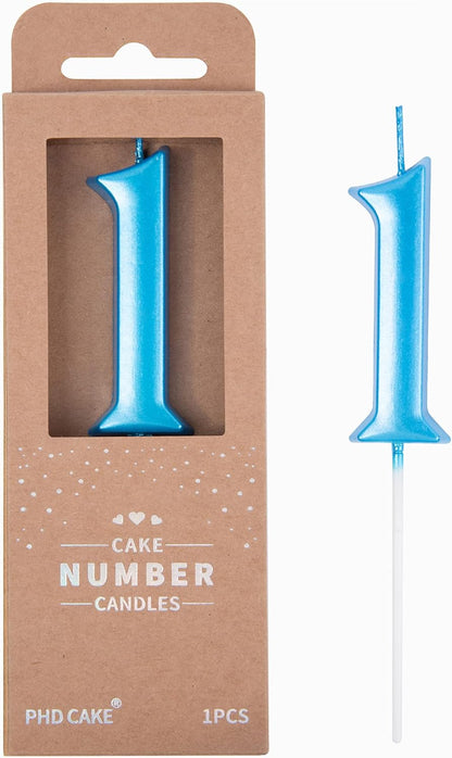 PHD CAKE 2.76 Inch Elegant Gold 1 Number Birthday Candles, Gold Number Candles, Cake Number Candles, Party Celebration