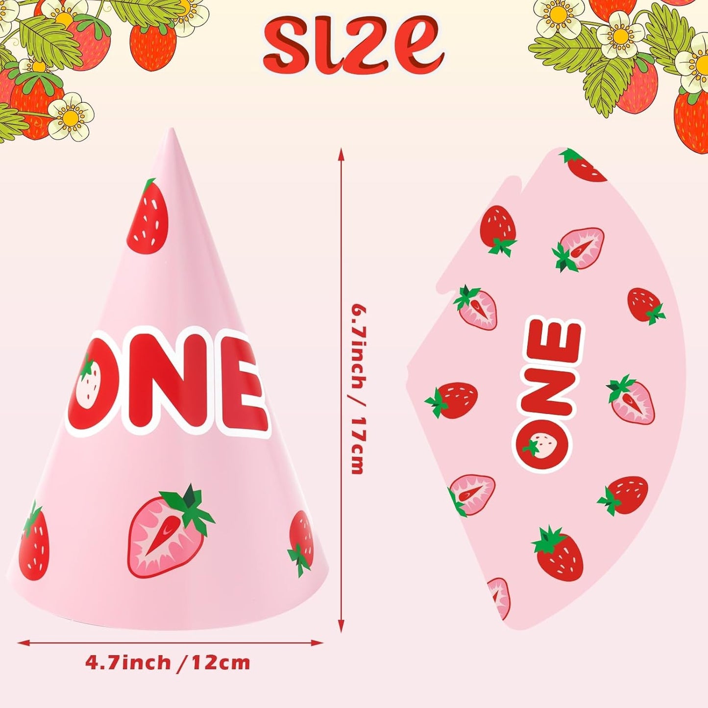 WERNNSAI Birthday Party Hats - 12 Pcs Birthday Party Supplies Cone Hat Headbands Colorful Paper Party Hats for Kids
