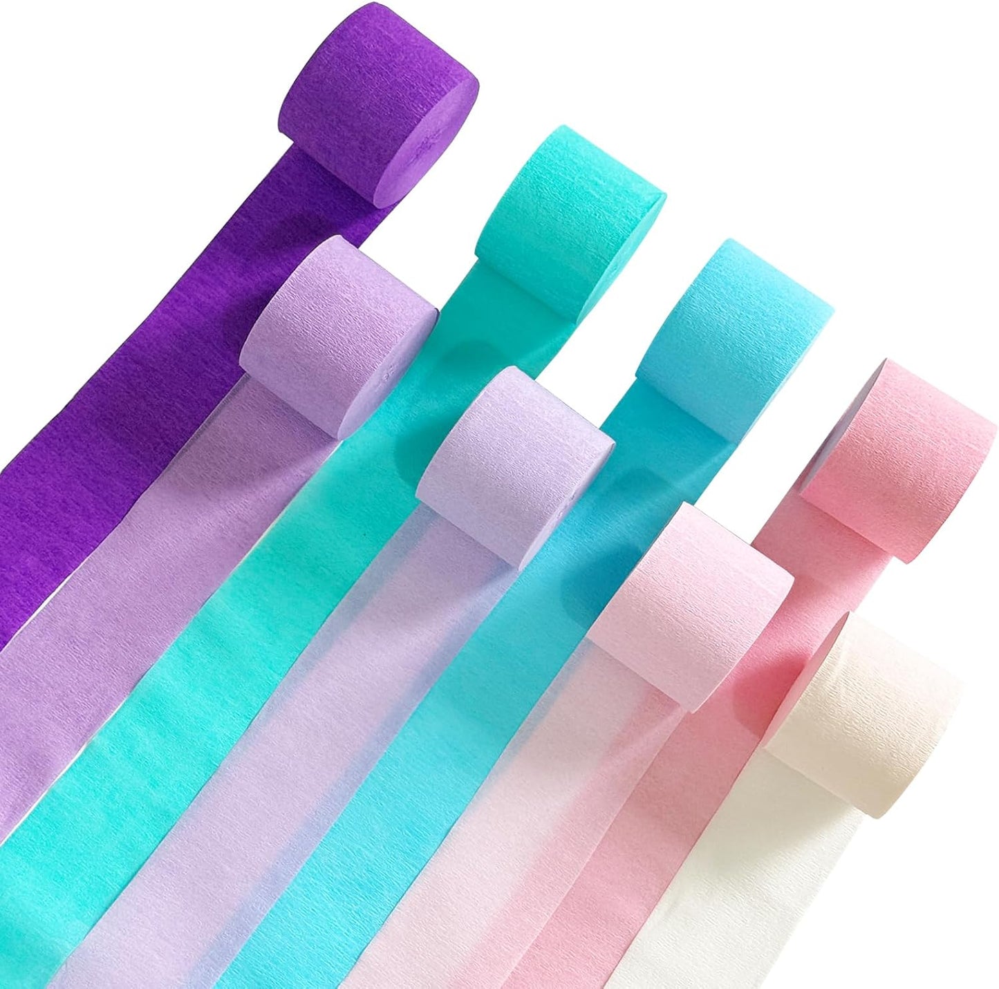 Blue Crepe Paper Streamers 8 Rolls 656 ft Crepe Paper Decorations for Birthday Party, Baby Shower or Reunion (Blue Gradient)
