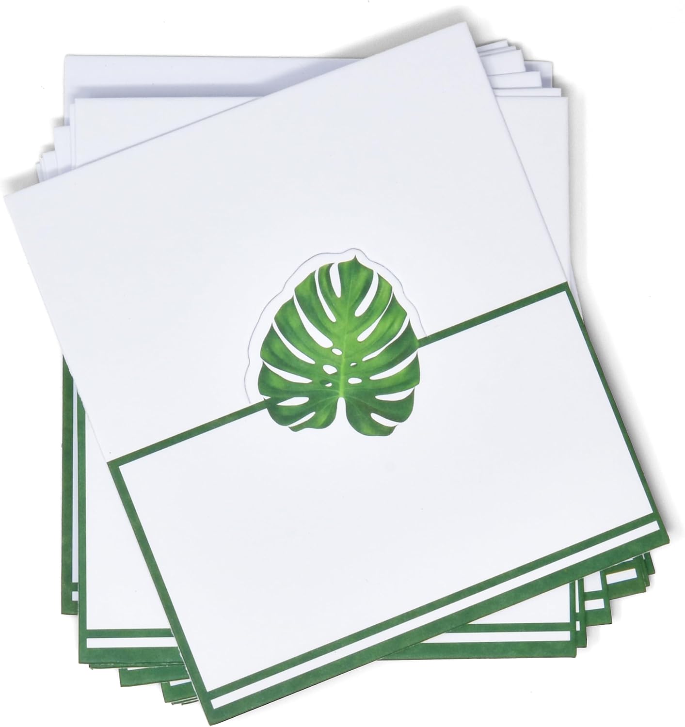 Gift Boutique 100 Pack Palm Leaf Place Cards Floral Green Leaves Seating Name Card Wedding Party Table Setting Tropical Folded Greenery Tent Cards