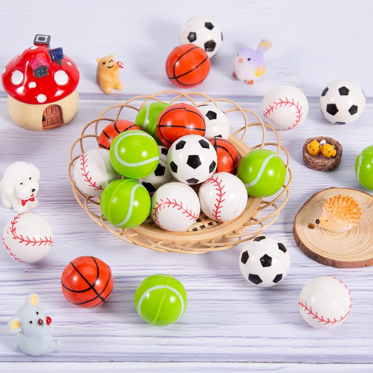 Pllieay 20PCS Space Bouncy Balls Bulk, Birthday Party Favors for Kids 32mm Space Theme Bouncy Balls for Kids Party Favors, Gift Bag Fillers, Easter Pinata Stuffers, Classroom Prizes and Pet Toys
