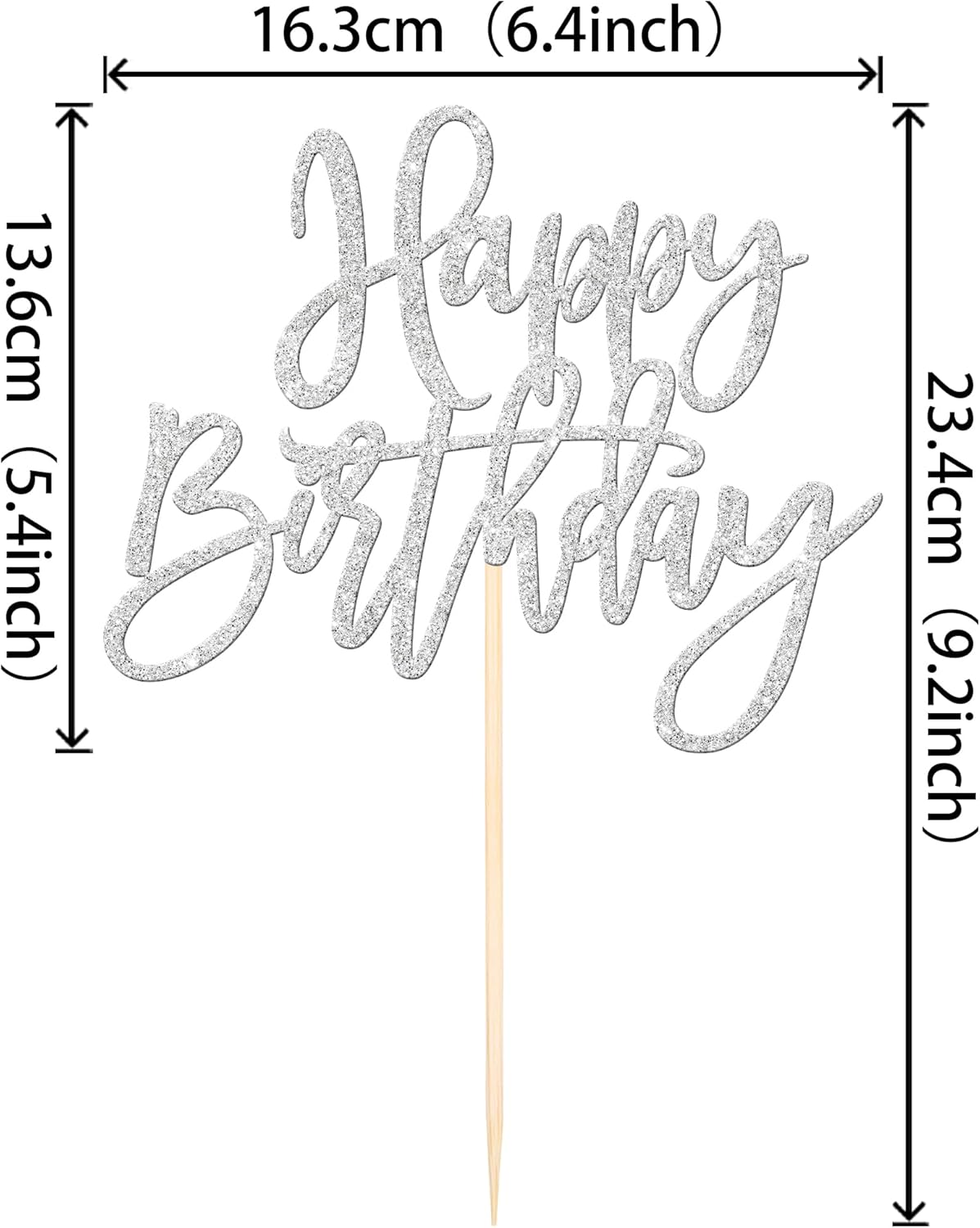 ZHUOWEISM 1 PCS Gold Happy Birthday & Anniversary Cake Topper